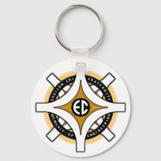Epsilon Chi White Background Sleutelhanger (Voorkant)