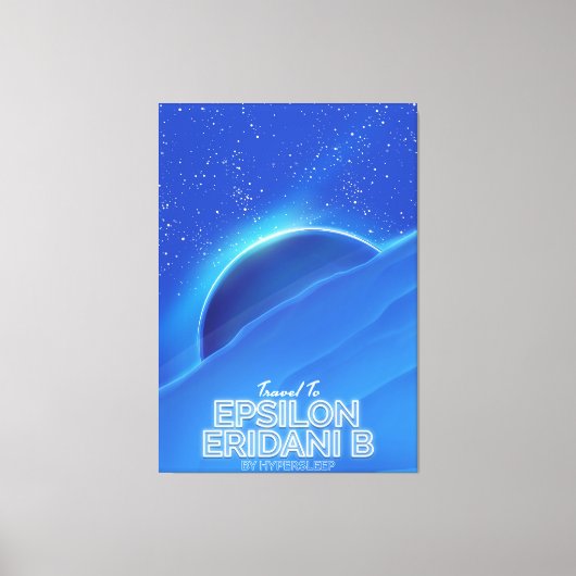 Epsilon Eridani b sci-fi Travel poster Canvas Afdruk (Voorkant)