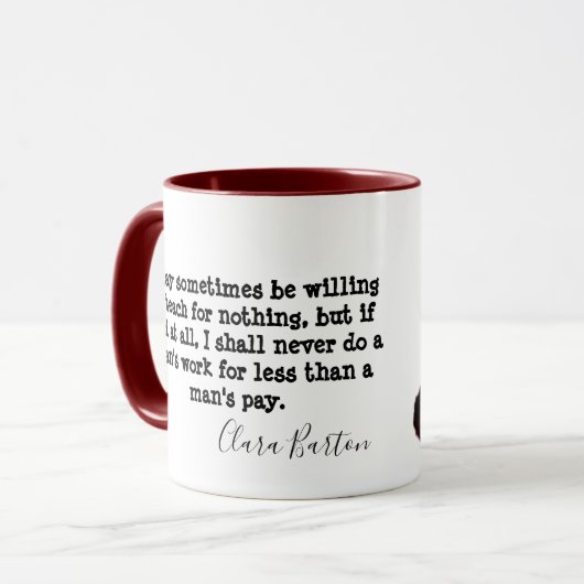 Equal Pay Clara Barton Mok (Voorkant links)