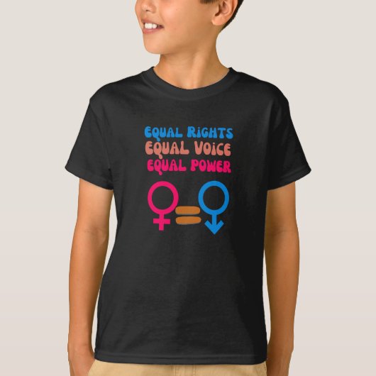 Equal Rights Equal Voice Feminist Equality Resist T-shirt (Voorkant)