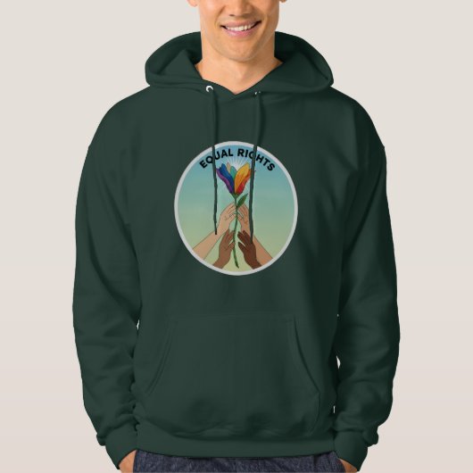 Equal Rights Rainbow Flower-Diverse and Unity Hoodie (Voorkant)