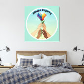 Equal Rights Rainbow Flower – Diversity and Unity Canvas Afdruk (Insitu (Slaapkamer))