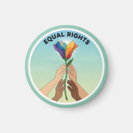 Equal Rights Rainbow Flower – Diversity and Unity Magneet
