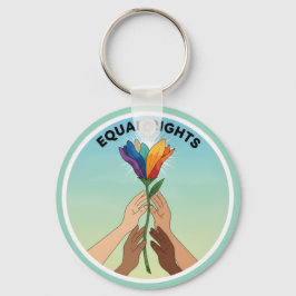 Equal Rights Rainbow Flower – Diversity and Unity Sleutelhanger