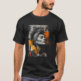Equality Collage – Bold Orange & Black Activist Ar T-shirt