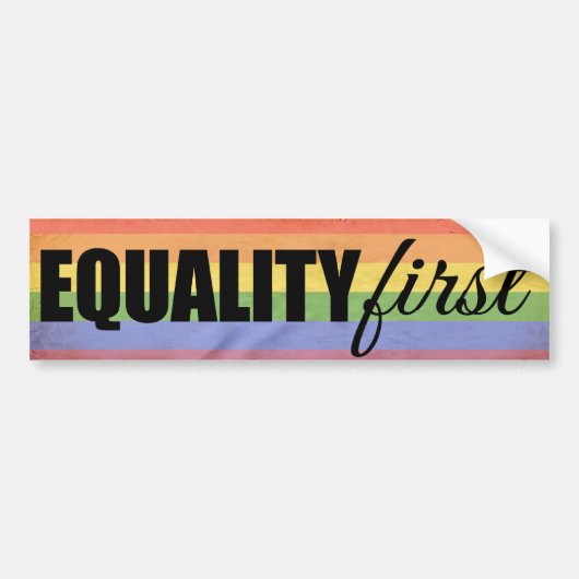 EQUALITY FIRST -.png Bumpersticker (Voorkant)