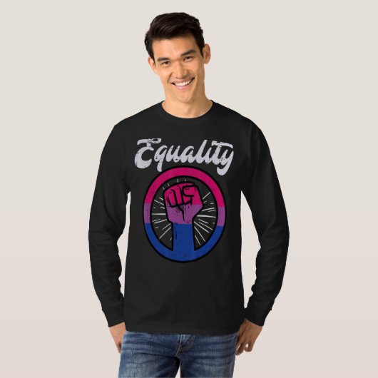 Equality Fist Bisexual Bi Pride Stuff Flag Lgbtq M T-shirt (Voorkant volledig)