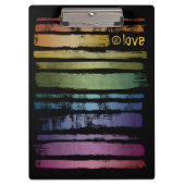 Equality Love Rainbow Brush Strokes LGBTQ ID656 Klembord (Voorkant)