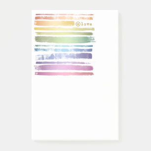 Equality Love Rainbow Brush Strokes LGBTQ ID656 Post-it® Notes