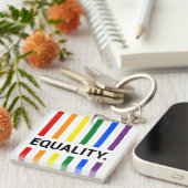 Equality Pride Rainbow Acrylic Sleutelhanger (Voorkant Rechts)
