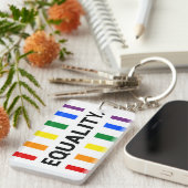 Equality Pride Rainbow Acrylic Sleutelhanger (Voorkant Rechts)