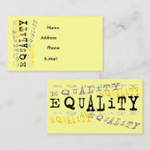 Equality Profile Card Visitekaartje (Voorkant / Achterkant)