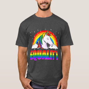 Equality Unicorn Rainbow Flag LGBQ Gay Pride T-shirt