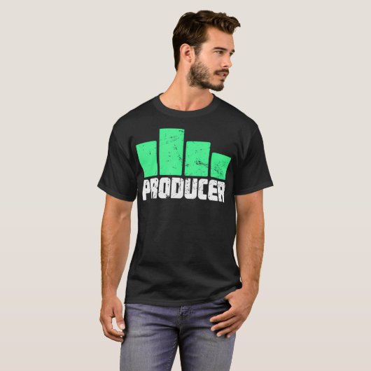 Equalizer Bars Distressed Music Producer T-shirt (Voorkant volledig)