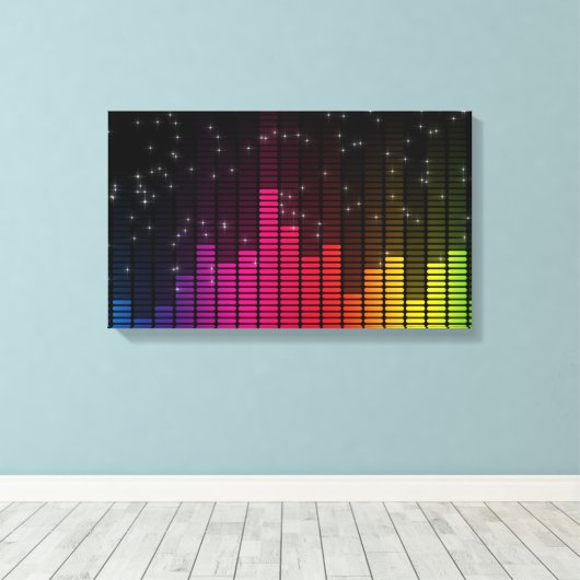 Equalizer Disco Lights Music Volume Canvas Afdruk (Insitu (Houten vloer))