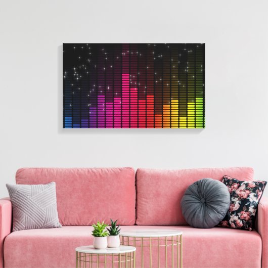 Equalizer Disco Lights Music Volume Canvas Afdruk (Insitu (Woonkamer))