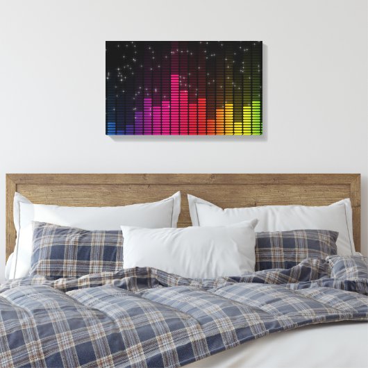 Equalizer Disco Lights Music Volume Canvas Afdruk (Insitu (Slaapkamer))