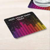 Equalizer Disco Lights Music Volume Custom Text Vierkante Kartonnen Onderzetter (Schuin)