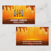 Equalizer lichte achtergrond | Mixerpictogram Visitekaartje (Voorkant / Achterkant)