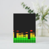 Equalizer Vibes from the Beat of DJ Music Black Briefkaart (Staand voorkant)