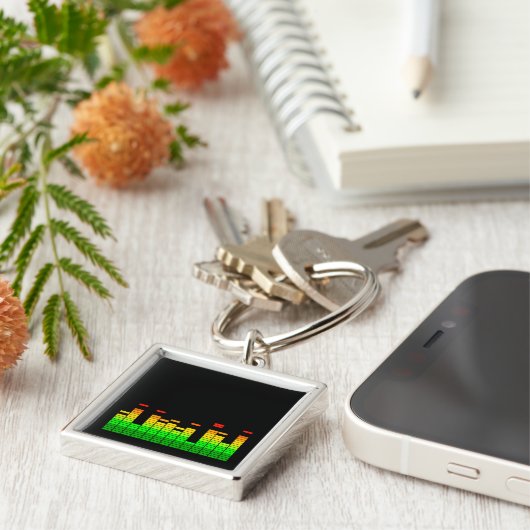 Equalizer Vibes from the Beat of DJ Music Graphic Sleutelhanger (Zijkant)