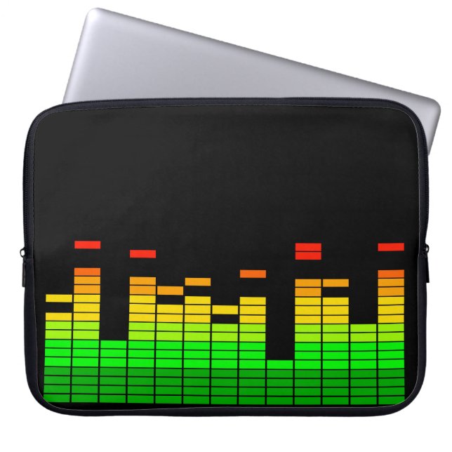 Equalizer Vibes from the Beat of DJ Music Laptop Sleeve (Voorkant)