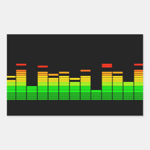Equalizer virussen van de Beat van DJ Music-decor Rechthoekige Sticker
