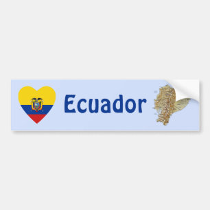 Equateur Coeur du drapeau + Sticker du pare-chocs