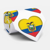 Equateur Drapeau Couleurs Motif de coeur Cravate (Roulé)