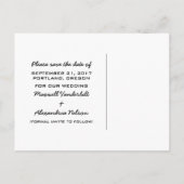 Équation Coeur d'ébène Enregistrer la date Carte p (Dos)