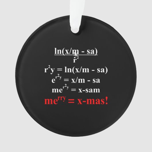 Équation mathématique Joyeux Noël (devant)