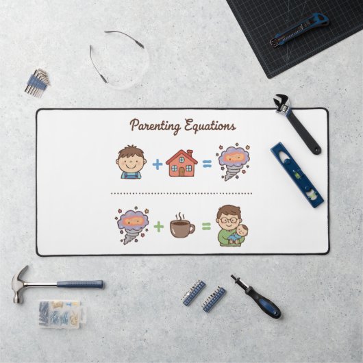 Équations drôles de la parentalité | Papa et bébé (Poste de travail)