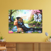 "Equations in Bloom" – A Digital Portrait Canvas Afdruk (Insitu (Woonkamer))