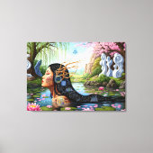 "Equations in Bloom" – A Digital Portrait Canvas Afdruk (Voorkant)