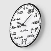 Équations mathématiques blanches Grande horloge pe (Angle)