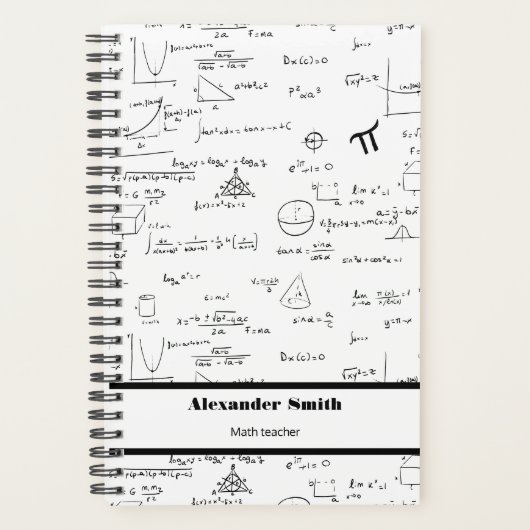 Équations mathématiques en noir blanc (Devant)