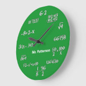 Équations mathématiques vertes Grande horloge pers (Angle)