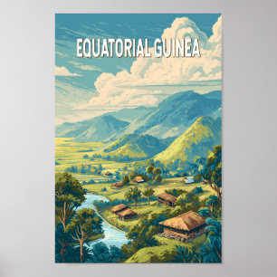 Equatoriaal-Guinea Illustratie Reizen Art Vintage Poster