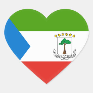 Equatoriaal-Guinea Vlag Hart Sticker