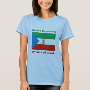 Equatoriaal-Guinea Vlag + Landkaart + Tekst T-shir T-shirt