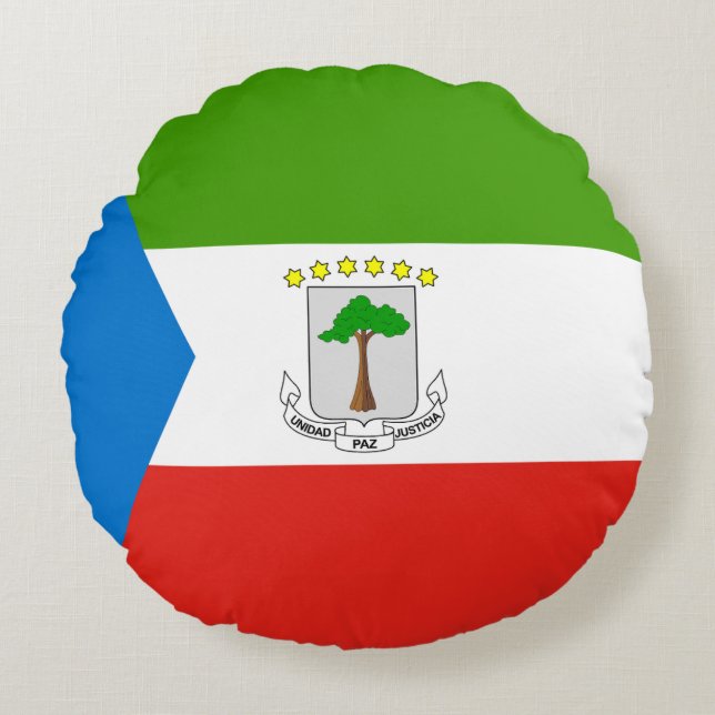 Equatoriaal-Guinea Vlag Rond Kussen (Voorkant)