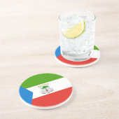 Equatoriaal-Guinea Vlag Zandsteen Onderzetter (Zijkant)