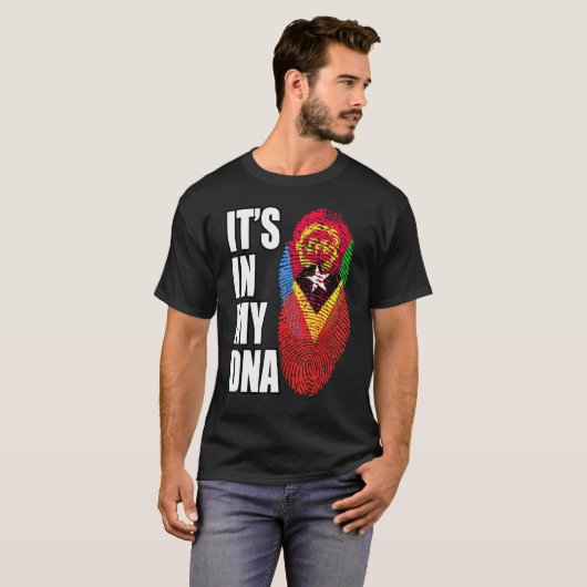 Equatoriaal Guinee en Eritrees Mix DNA-vlaggenschi T-shirt (Voorkant volledig)