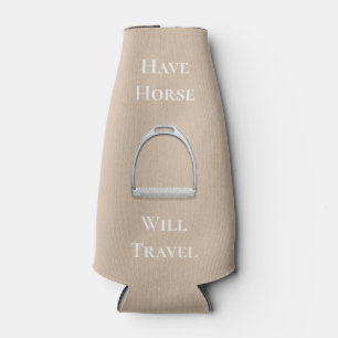 Equestrian Beige "have Horse Will Travel" Flesjeskoeler