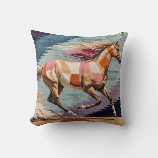 Equestrian Dreams Paard Kilim Kussen (Voorkant)
