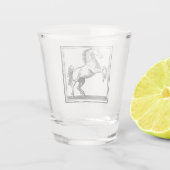 Equestrian Elegant Paard Illustratie Shot Glas (Achterkant)