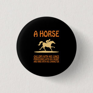 Equestrian Gift A Horse Gallops Ronde Button 3,2 Cm