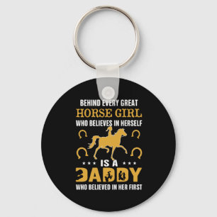 Equestrian Gift Achter elk groot paardenmeisje Sleutelhanger