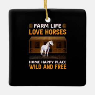 Equestrian Gift Boerderij-liefdespaarden Keramisch Ornament