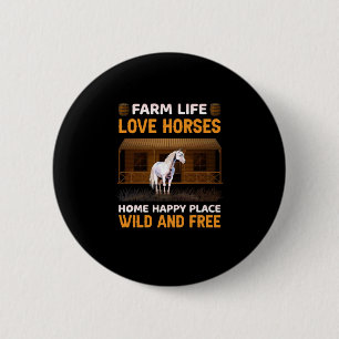 Equestrian Gift   Boerderij-liefdespaarden Ronde Button 5,7 Cm